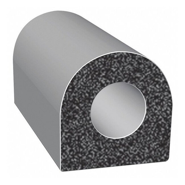 Trim-Lok Rubber Seal, D-Shaped, 0.5"W x 100 ft. X101BT-100