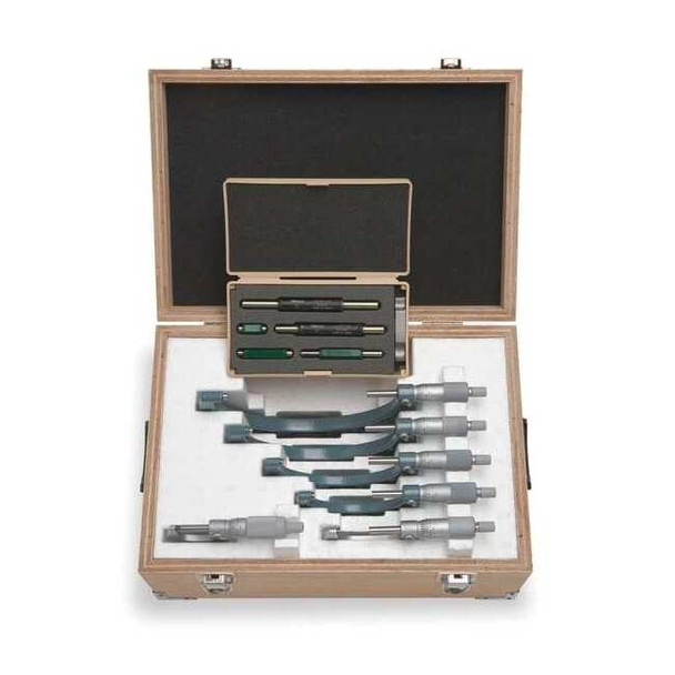 Mitutoyo Micrometer Set,0 to 6 In,0.0001 In,6 Pc 103-907-40