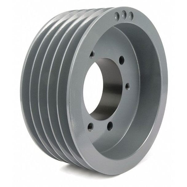 1/2 in to 2-1/2 in Quick Detachable Bushed Bore 5 Groove V-Belt Pulley 6 in OD