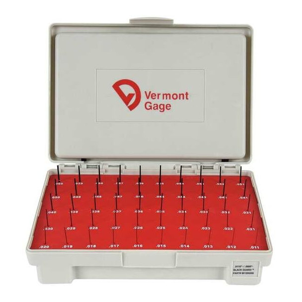 Vermont Gage Black Ox-Coated Pin Gauge Set,Dim Type " 901200200