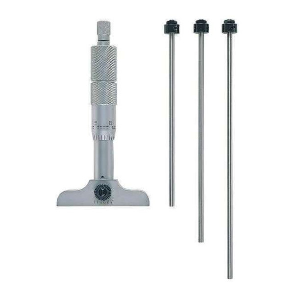Mitutoyo Depth Micrometer,0 to 4 In 129-127