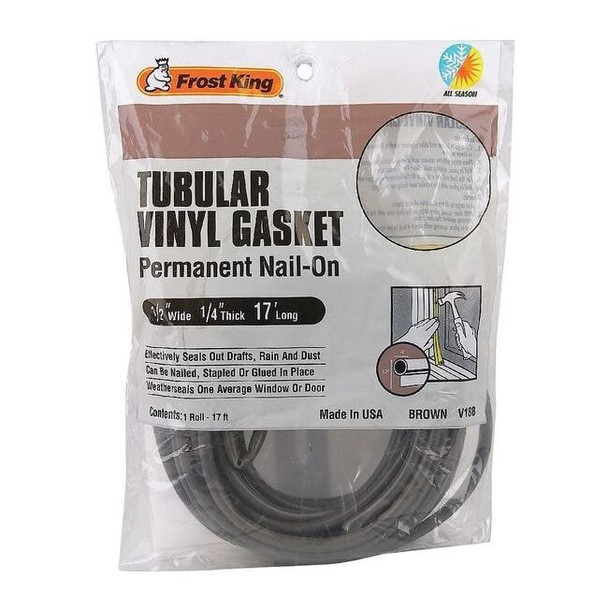 Frost King Weatherstrip,17 ft,Brown V18BH