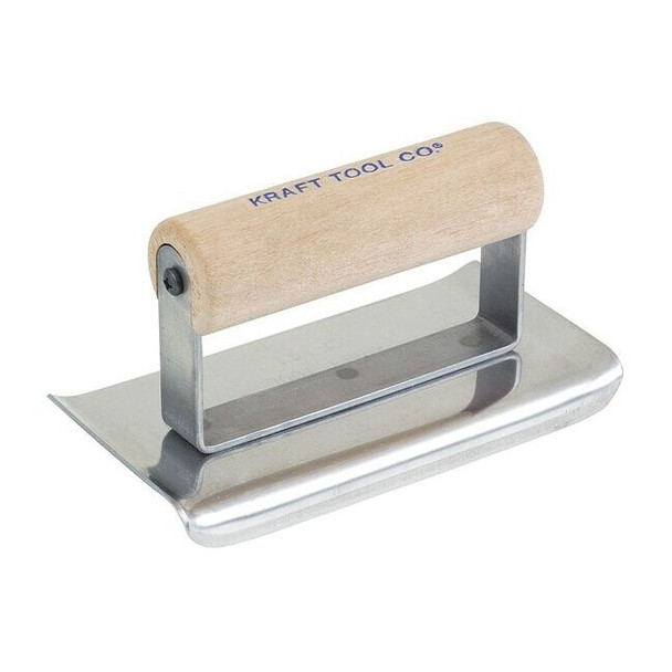 Kraft Tool Concrete Trowel,Curved Edges,6in L,SS CF141