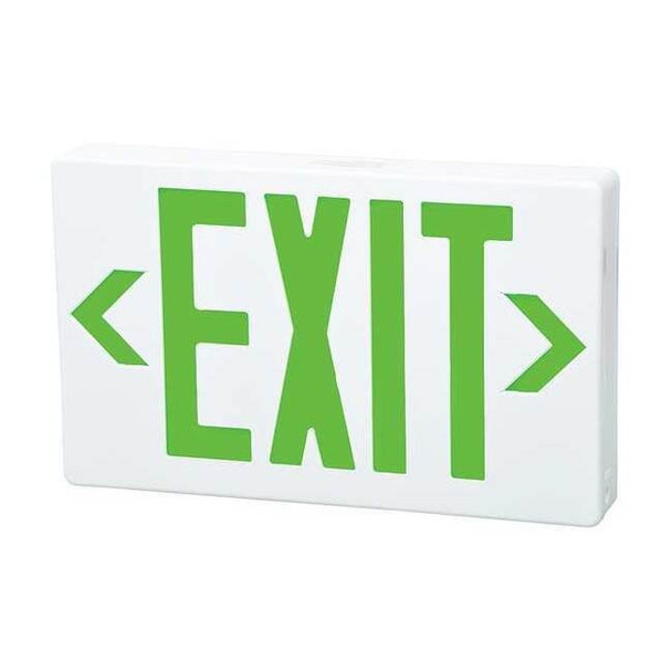 Exit Sign, White, 1 or 2 Face(s), LED, Universal Mount, Nickel Cadmium