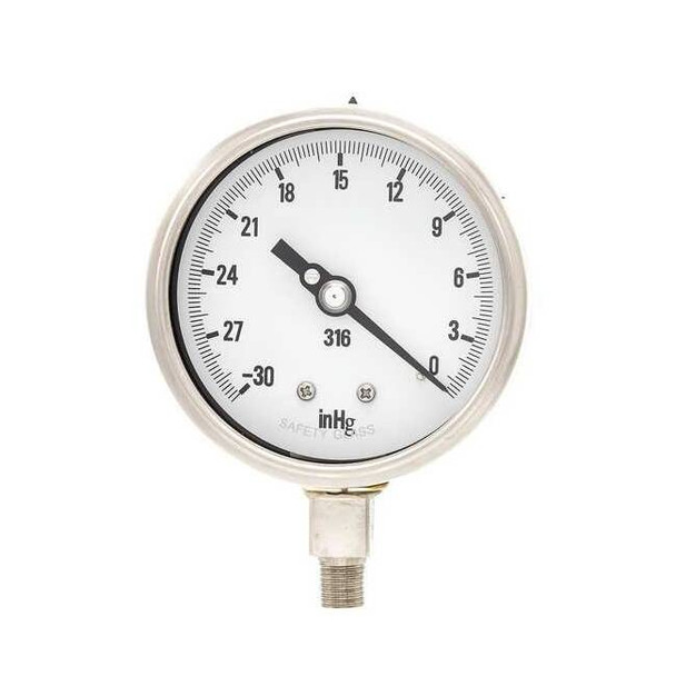 Pic Gauges Industrial Vacuum Gauge,  +/-1.0%, Metal PRO-311D-404A