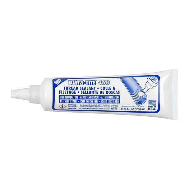Vibra-Tite Pipe Thread Sealant, 460, White, Paste, 8.5 fl oz, Tube 46025