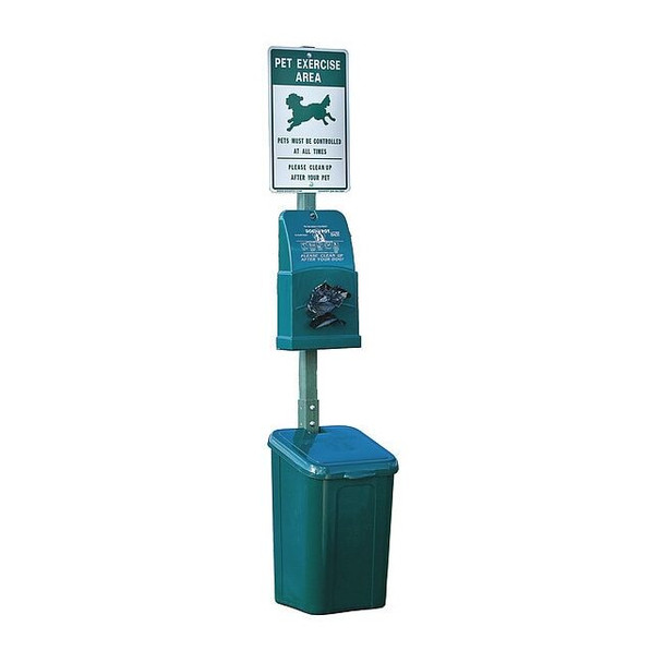 Dogipot 10 gal. Green Rectangular Polyethylene Pet Waste Container 1010