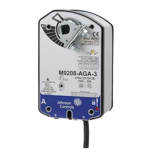 Johnson Controls Electric Actuator,70 in.-lb.-40 to 140 M9208-GGA-3