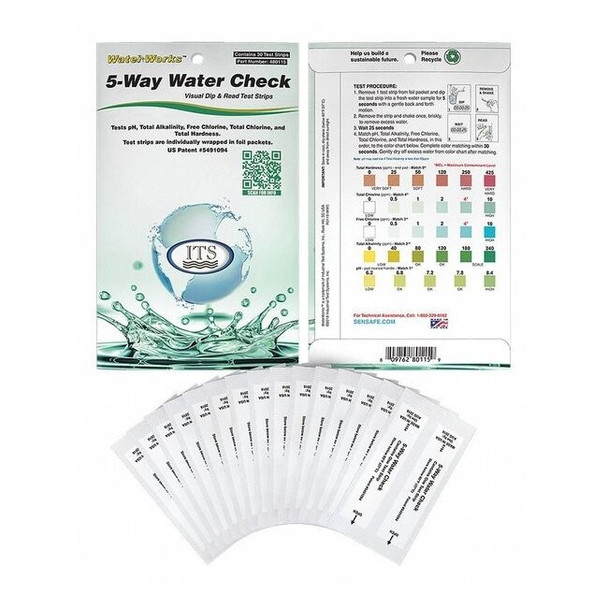 Industrial Test Systems Test Strips,5 Kit Waterworks,PK30 480115