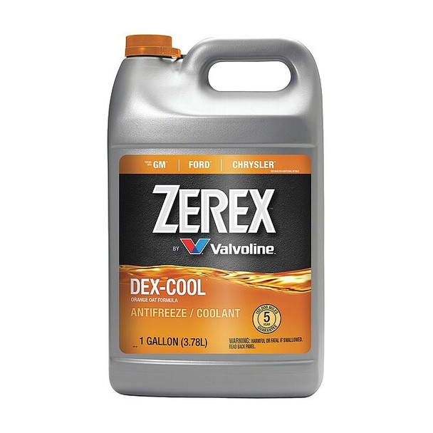 Antifreeze Coolant, Concentrated, 1 gal, Bottle, Orange, OAT, Ethylene Glycol