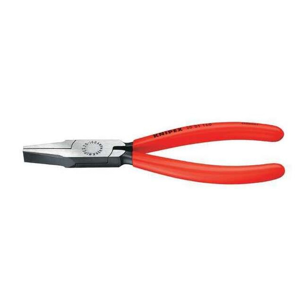 Knipex 6-1/4" Flat Nose Pliers, Plastic Grip 20 01 160
