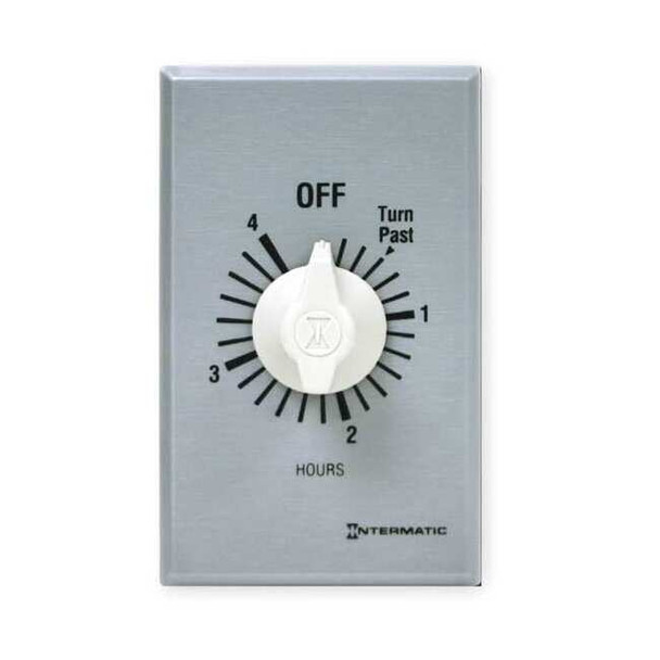 Intermatic Timer,Spring Wound,4 Hr,SPST,Silver FF4H