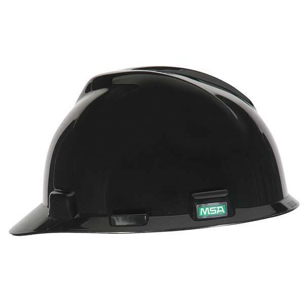 Msa Safety V-Gard Slotted Cap, Staz-On Suspension, Type I, Class E, Black 475235