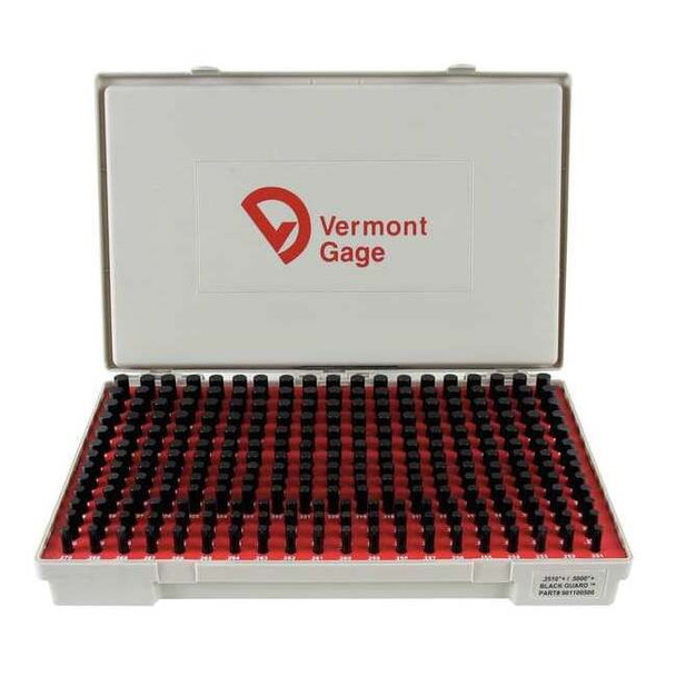 Vermont Gage Pin Gage Set,Plus,0.251-0.500 In,Black 901100500