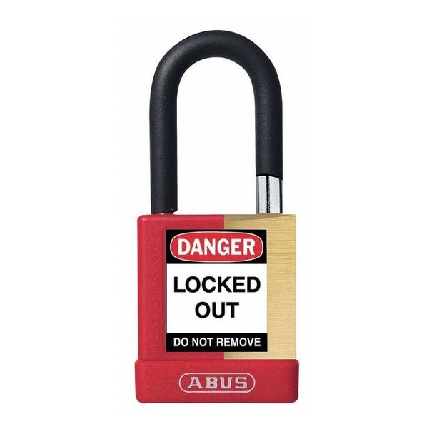 Keyed Padlock, Open, Rectangular Steel Body, Hardened Steel Shackle, 3/4 in W