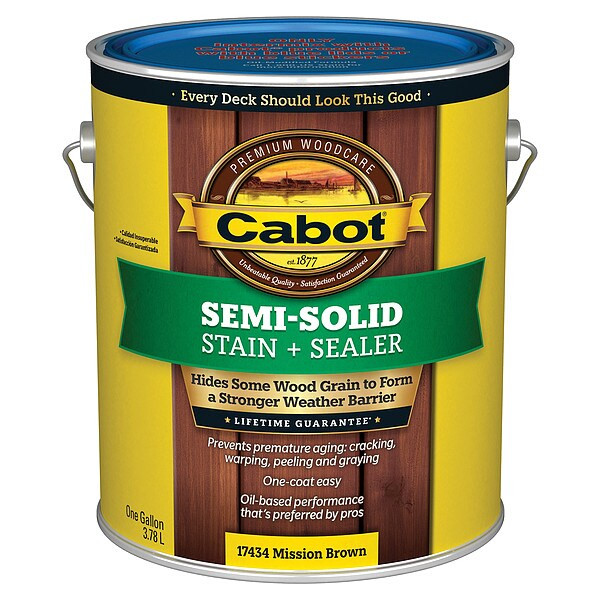 Cabot Stain,Mission Brown,Semi-Solid Flat,1gal 140.0017434.007