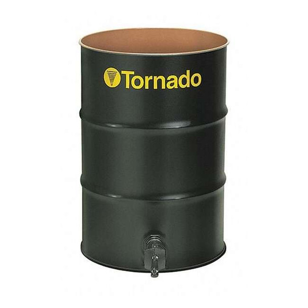 Tornado Open Head Vacuum Drum, Steel, 55 gal, Unlined, Black 95944