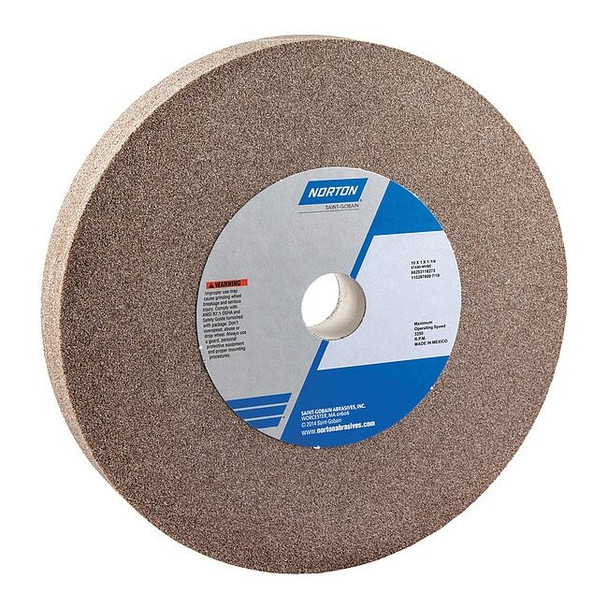 Norton Abrasives Grinding Wheel,10 in. Dia,AO,60 G,Brown 66253116273