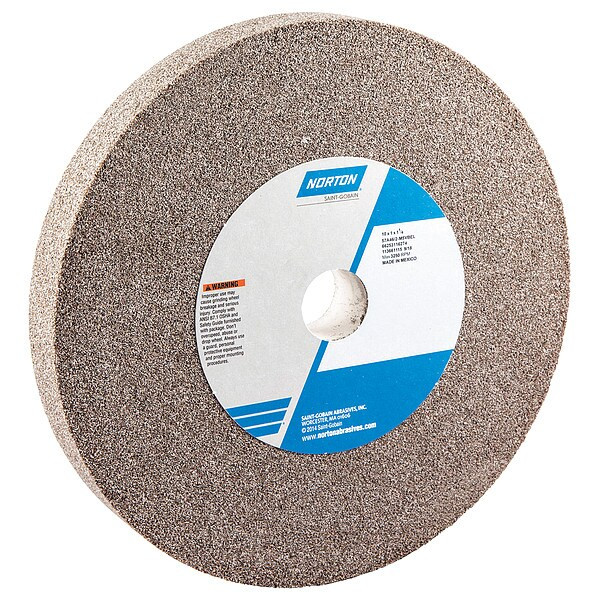 Norton Abrasives Grinding Wheel,10 in. Dia,AO,46 G,Brown 66253116274