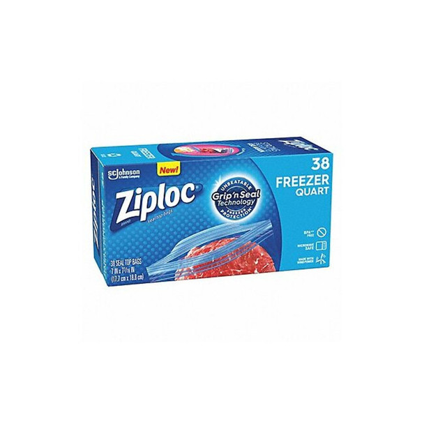 Ziploc Reclosable Poly Bag,Zip Seal,PK38 314444 Ziploc Reclosable Poly Bag,Zip Seal,PK38 314444
