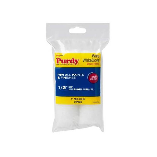 Purdy 4" Paint Roller Cover, 1/2" Nap, Woven Dralon, 2 PK 140606044