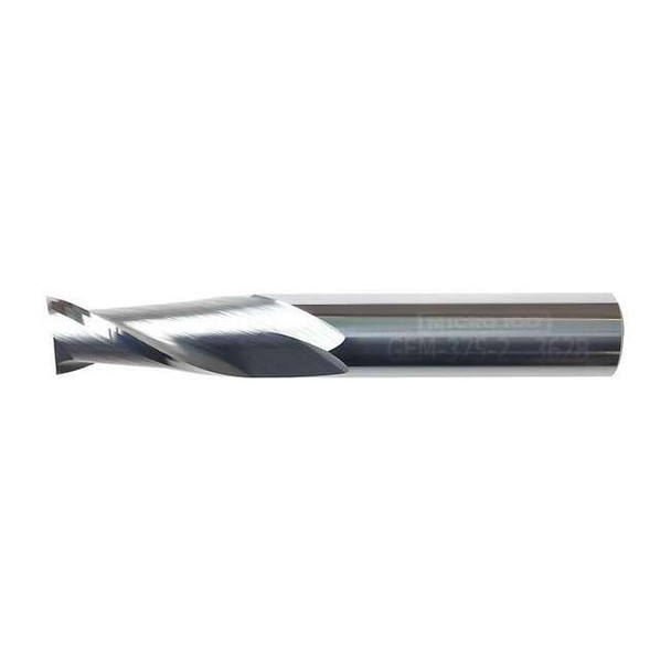 Micro 100 Carb End Mill,1/4 In,2FL,CC,Uncoated GEM-250-2