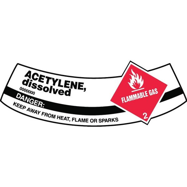 Cylinder Label, 2 in H, 5 1/4 in W, Vinyl, Arch, English, MCSLACR