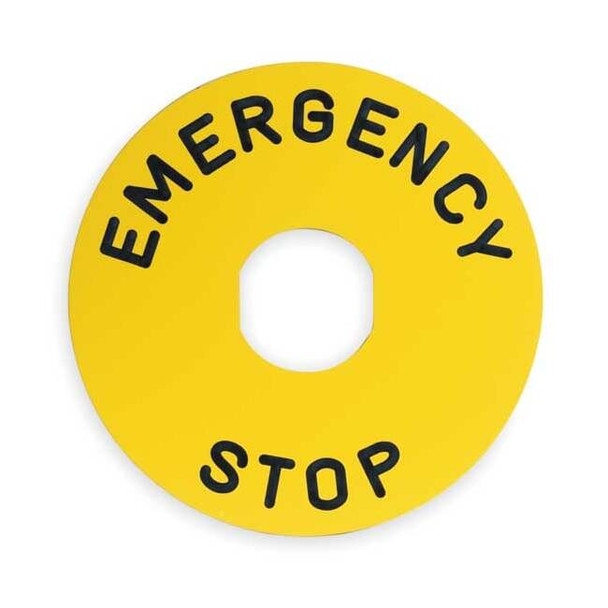 Schneider Electric LegendPlate,EmergencyStop,Blk/Ylw,Round ZBY8330