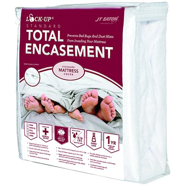 Lock-Up Mattress/Box Spring Protector,54"W,White 83FULENC
