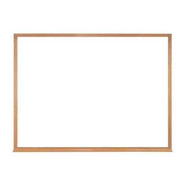 Dry Erase Board, Plastic, 36 in, 46 1/2 in, Aluminum Frame, White, Gloss
