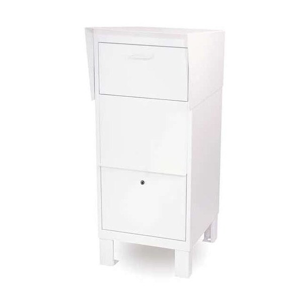 Courier Box, White, Powder Coated, 1 Doors, Free Standing, -