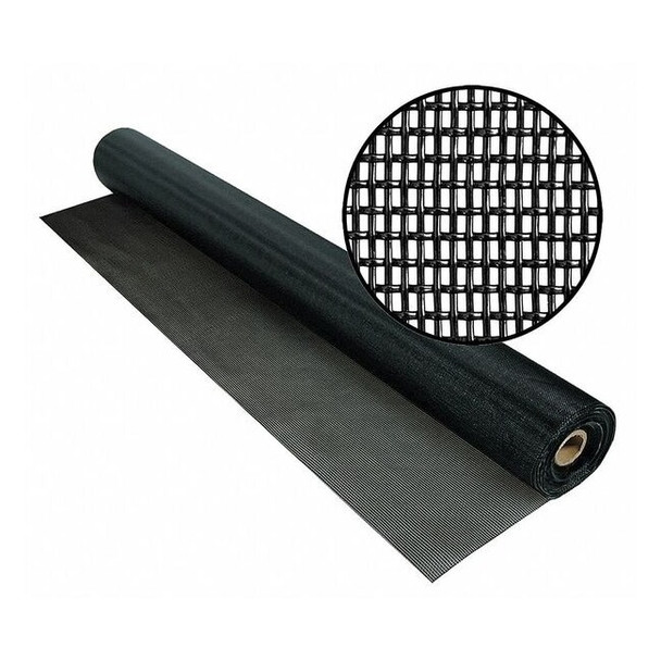 Replacement Screen, Polyester, 60 in W, 100 ft L, 0.025 in Wire Dia, Black