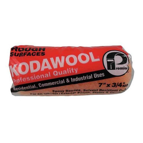 Premier 7" Paint Roller Cover, 3/4" Nap, Polyester/Knitted Wool 7KW2-75