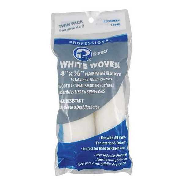 Premier 4" Mini Paint Roller Cover, 3/8" Nap, Woven, 2 PK 73840