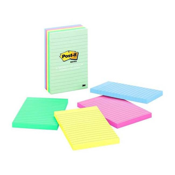 Post-It Sticky Notes,4x6 In.,Marseille,PK5 660-5PK-AST