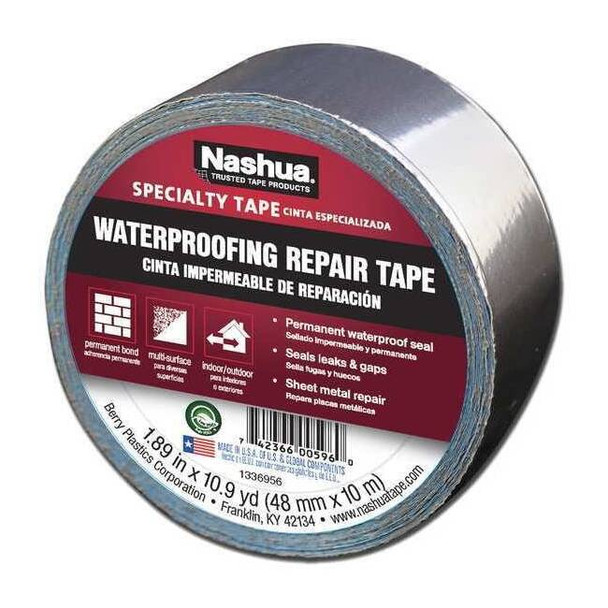 Nashua Foil Tape, Aluminum, 10-7/8 yd L, 1-7/8 in W 361-11