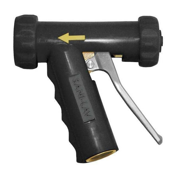 Sani-Lav Pistol Grip Spray Nozzle, 3/4" Female, 150 psi, 5.3 gpm, Black N81B