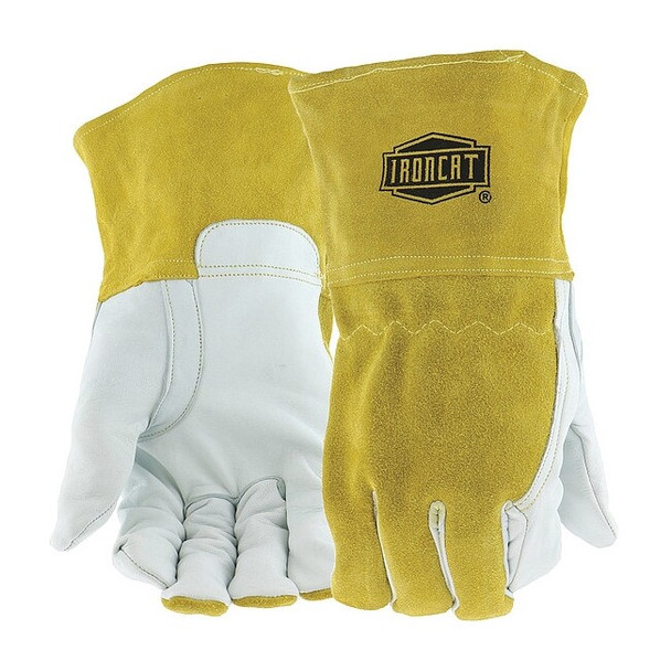 Welding Gloves, Gauntlet Cuff, Reinforced Thumb, A Cowhide, L, 12 PK