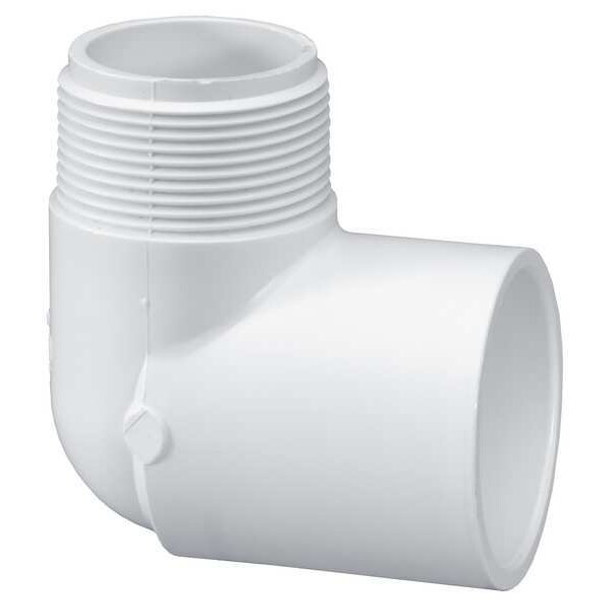 PVC Street Elbow, 90 Degrees, MNPT x Socket, 1/2 in Pipe Size