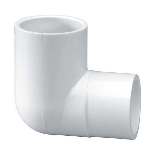 PVC Street Elbow, 90 Degrees, Spigot x Socket, 3/4 in Pipe Size