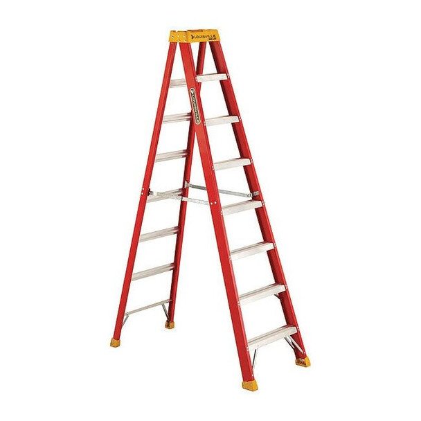 Louisville 8 ft Fiberglass Stepladder, 300 lb Capacity L-3016-08