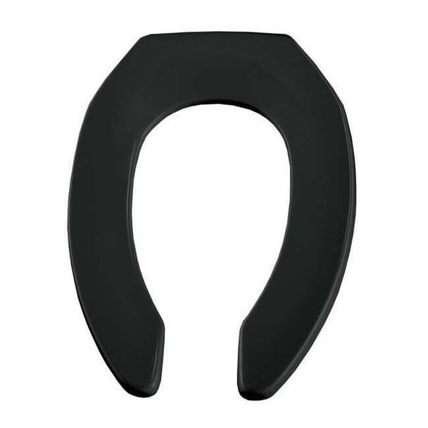 Toilet Seat Without Cover, Self-Sustaining Check Hinge, Elongated, Black