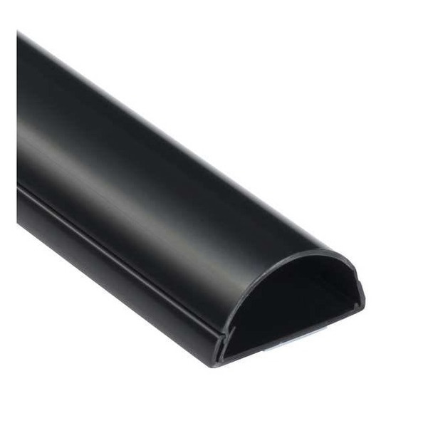 Cover Plate Raceway, Maxi Series, 1 Channel, 2 in W, 1 in H, 5 ft L, Black