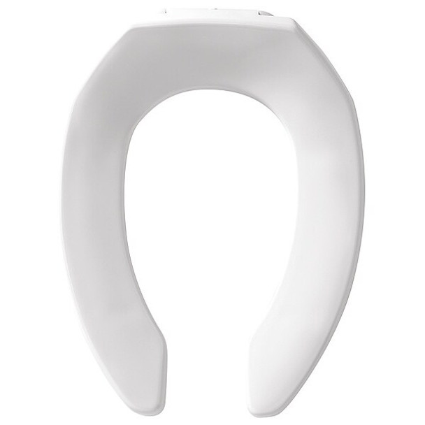 Toilet Seat Without Cover, Self-Sustaining Check Hinge, Elongated, White