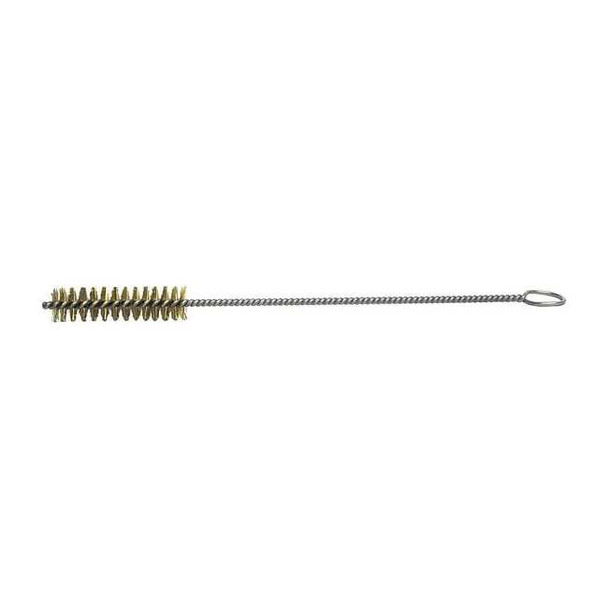 Weiler Hand Tube Wire Brush, Brass, 1/2", 0.004", PK10 93850