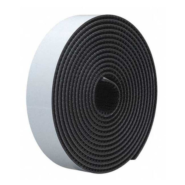 3m Reclosable Fastener, Rubber Adhesive, 10 ft, 1/2 in W, Black .500SJ3540/10FT
