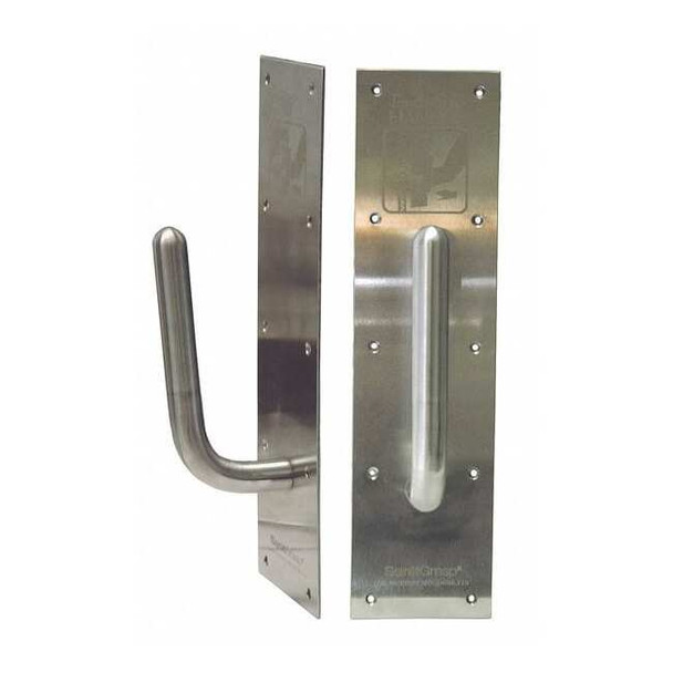 Sanigrasp Door Pull Plate, 16" L, Stainless Steel, Brushed