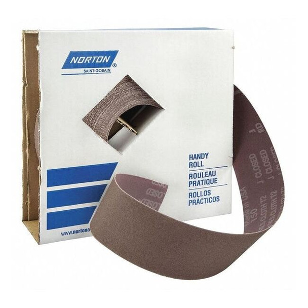 Norton Abrasives Utility Cloth Roll,150 ft L,Coarse,Brown 66261058714