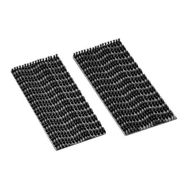 Reclosable Fastener Shapes, Rubber Adhesive, 2 in, 1 in Wd, Black, 100 PK