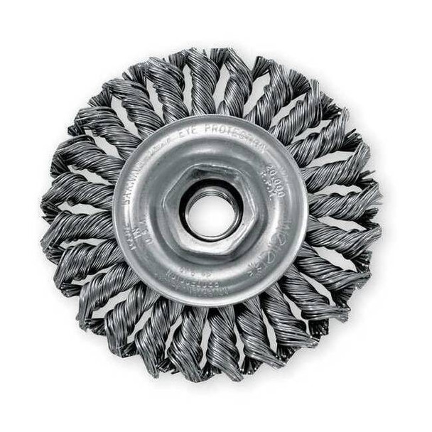 Weiler Knot Wire Wheel Wire Brush, Threaded Arbor 13106